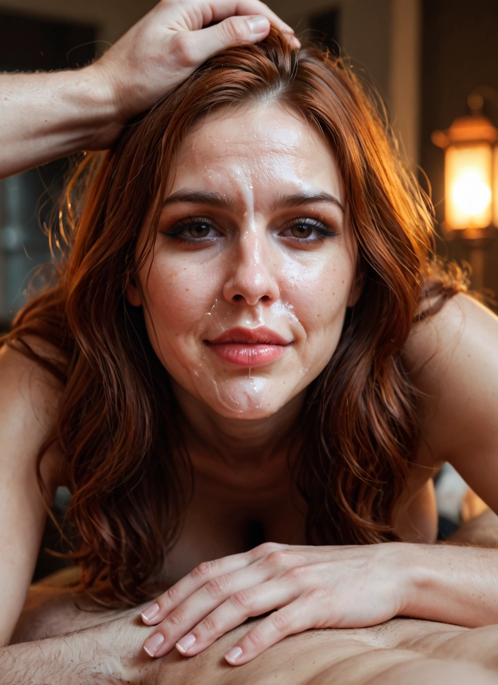 1girl, looking at viewer, brown eyes, freckles, realistic, brown hair · Yamete.gg