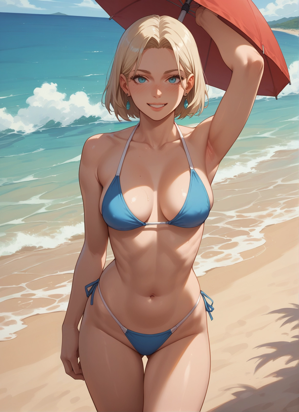 1girl, swimsuit, bikini, breasts, solo, blonde hair · Yamete.gg
