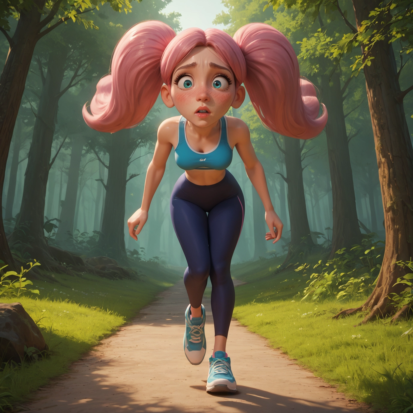 1girl, solo, breasts, twintails, shoes, pink hair · Yamete.gg