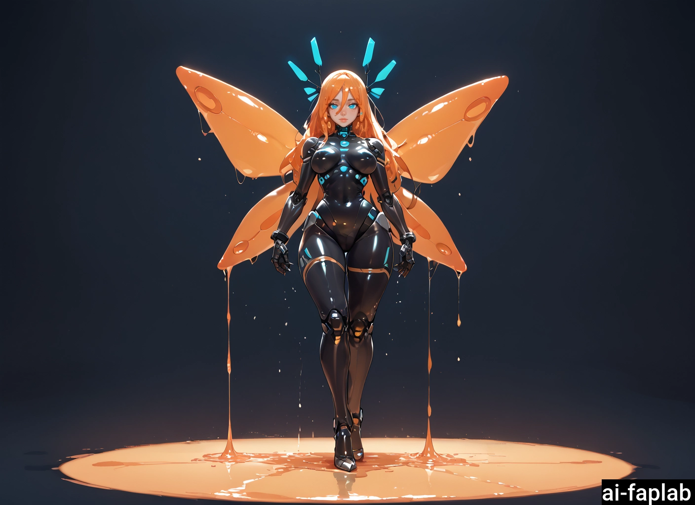 1girl, solo, joints, wings, blue eyes, breasts · Yamete.gg
