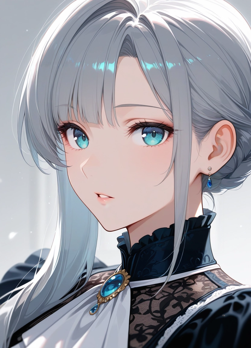 1girl, solo, jewelry, earrings, looking at viewer, parted lips