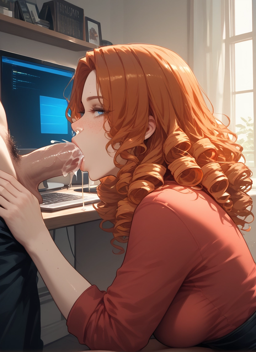 1girl, penis, hetero, oral, fellatio, 1boy · Yamete.gg