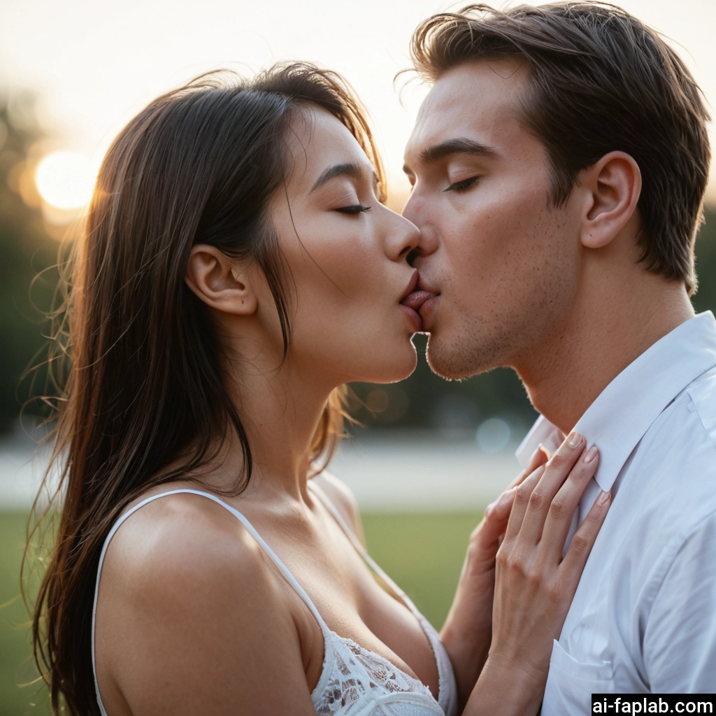 1girl, 1boy, kiss, hetero, french kiss, underwear · Yamete.gg