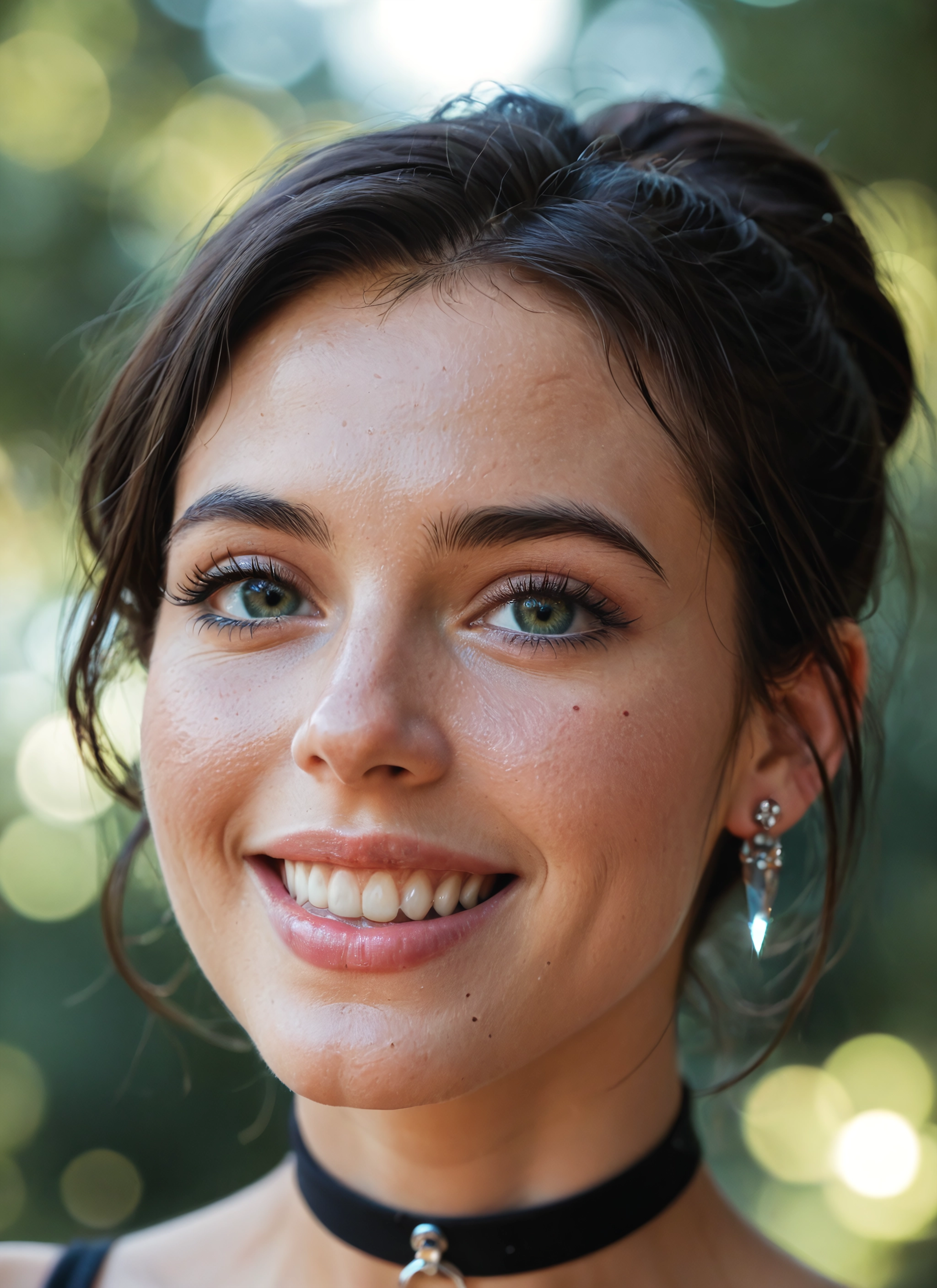 1girl, jewelry, earrings, solo, mole, choker · Yamete.gg