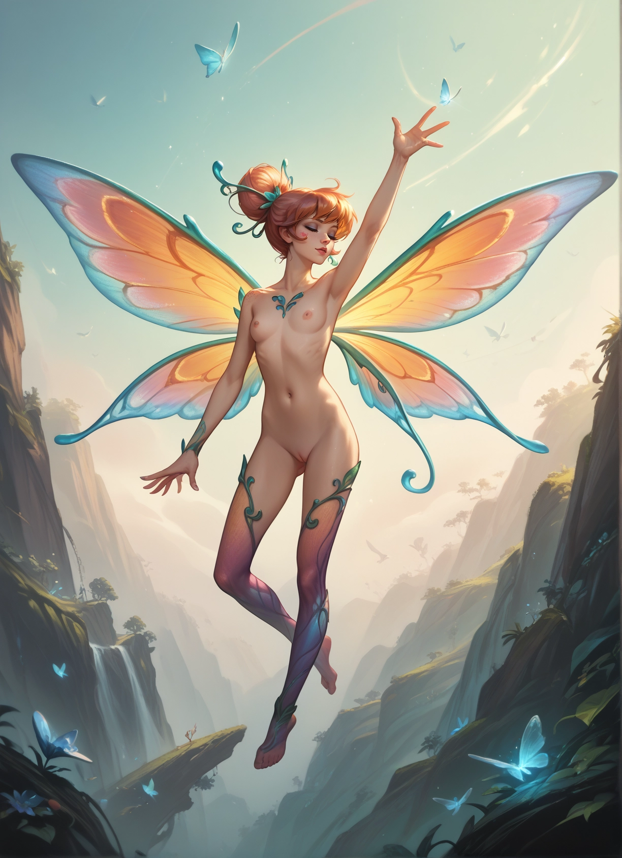 1girl, nipples, wings, pussy, nude, breasts · Yamete.gg