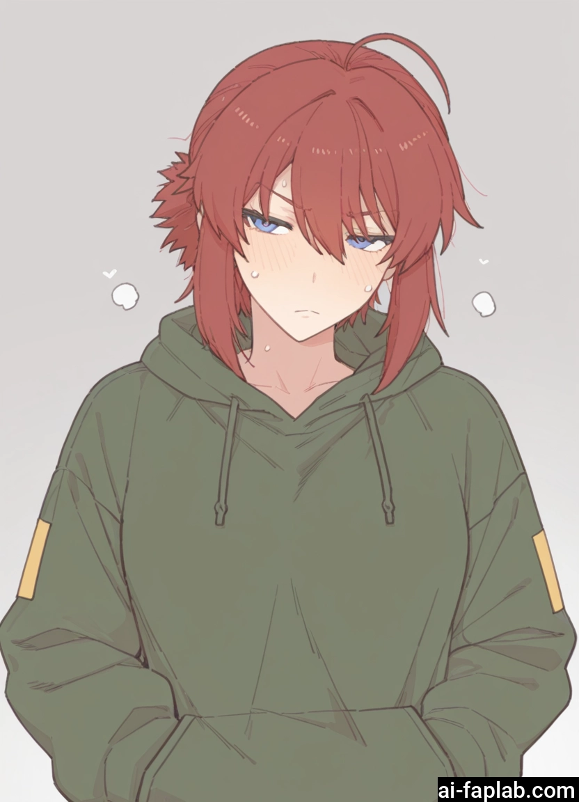 1girl, solo, blue eyes, hood, hoodie, blush · Yamete.gg