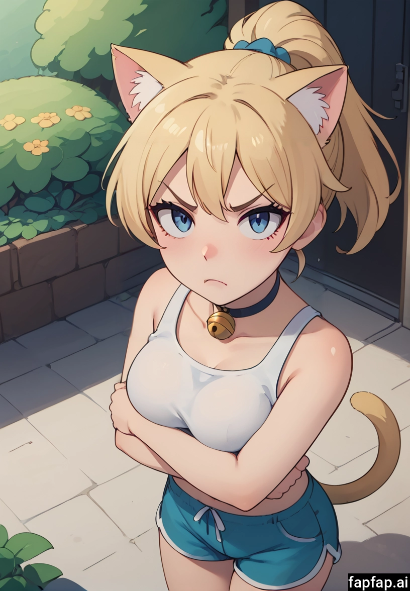 1girl, animal ears, solo, breasts, shorts, cat ears · Yamete.gg