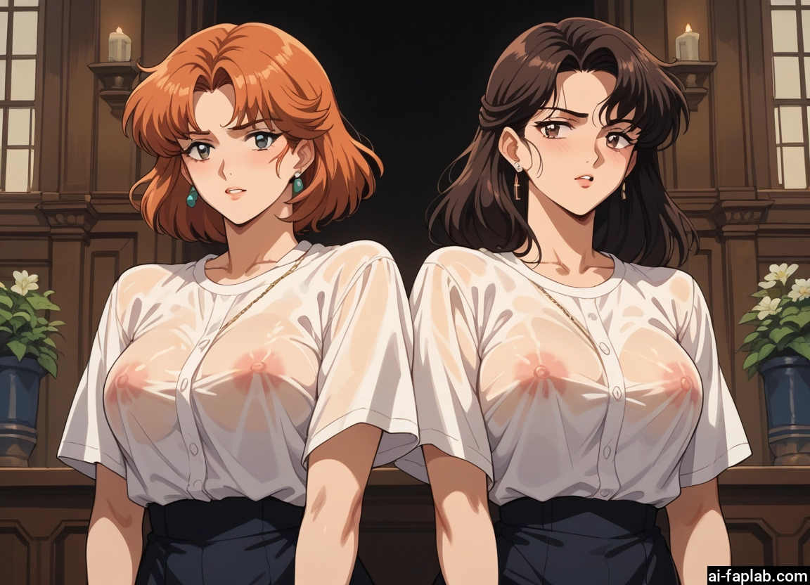 multiple girls, 2girls, breasts, jewelry, earrings, see-through