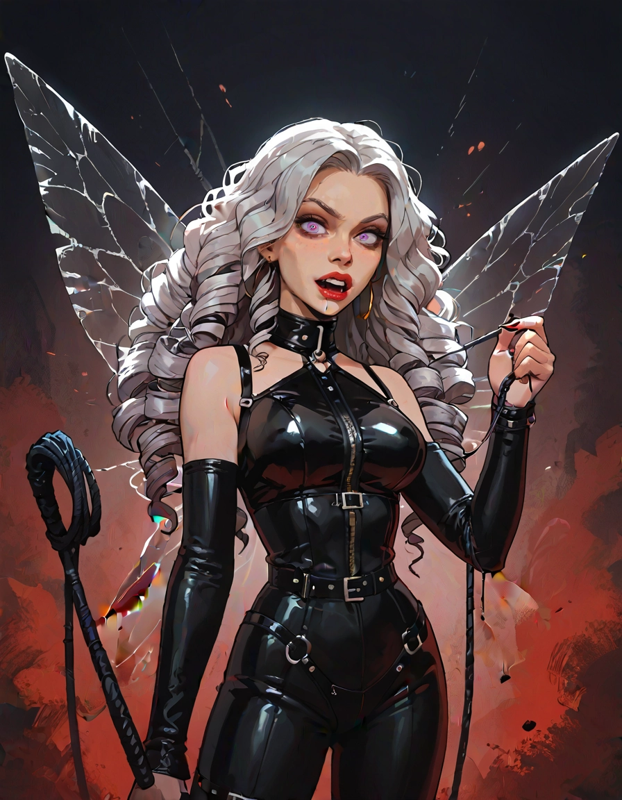 1girl, solo, long hair, red lips, holding, latex · Yamete.gg