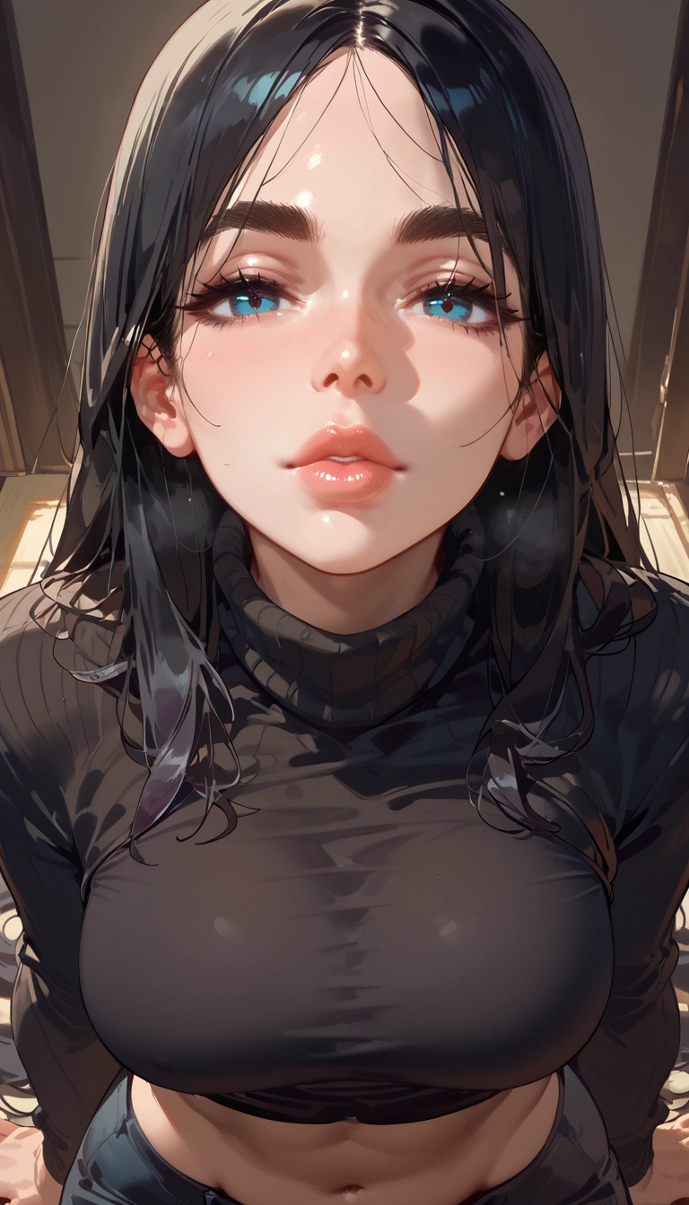 1girl, solo, long hair, breasts, black hair, looking at viewer · Yamete.gg