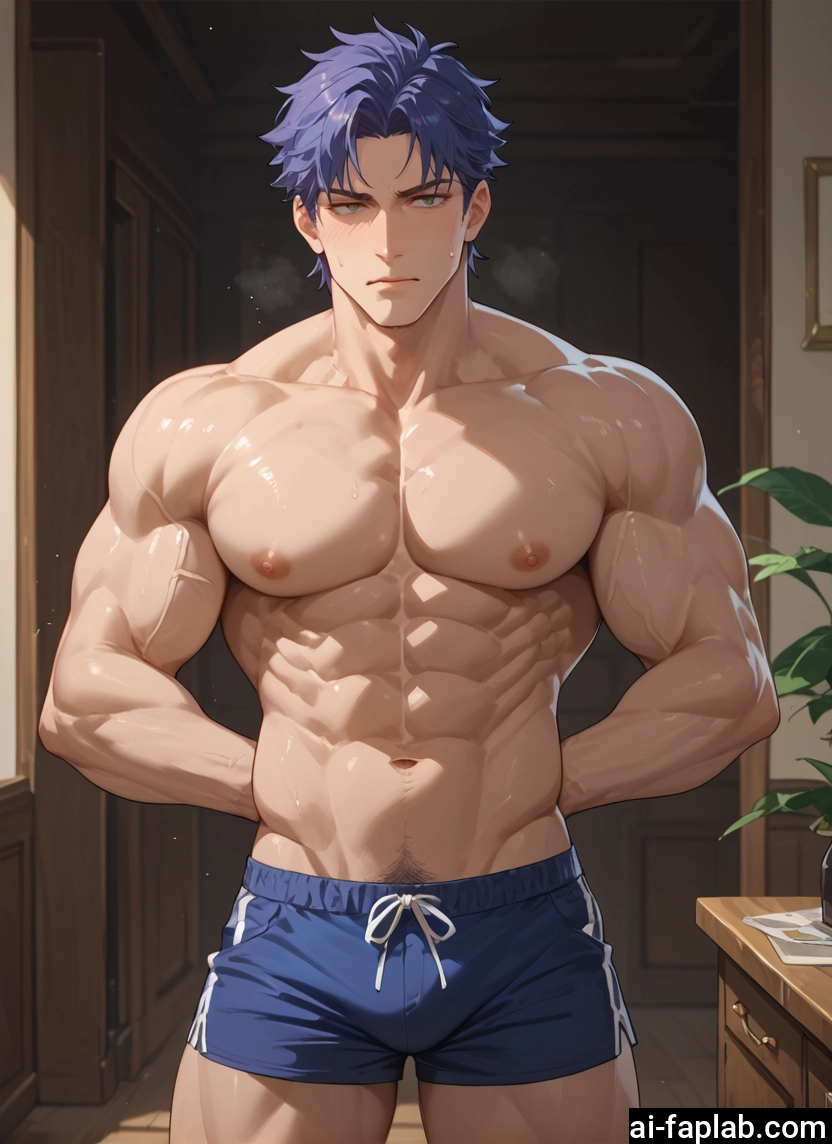 bara, male focus, 1boy, muscular, pectorals, muscular male
