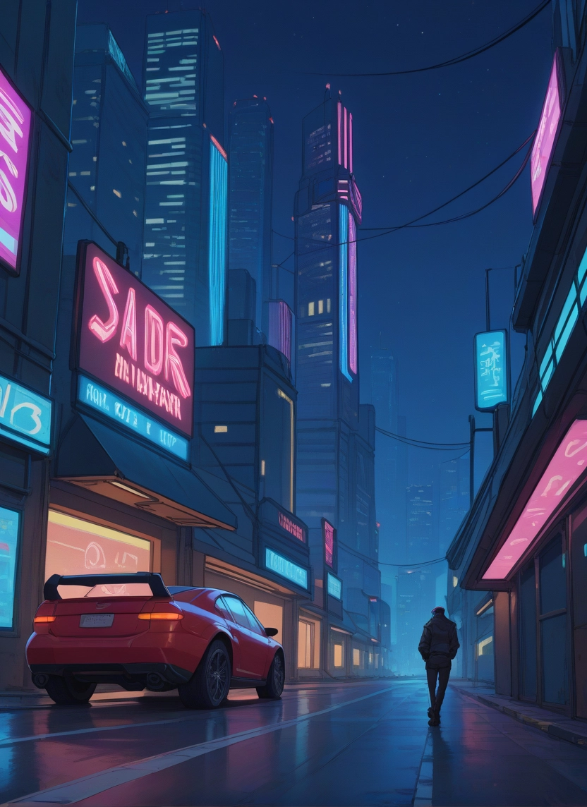 car, motor vehicle, ground vehicle, night, road, city · Yamete.gg