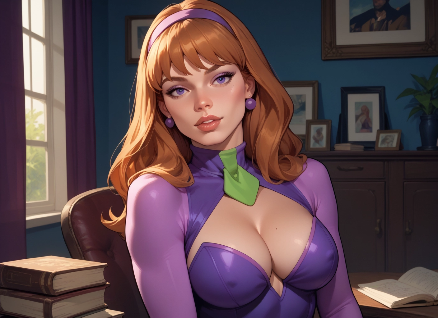1girl, breasts, jewelry, earrings, book, solo · Yamete.gg