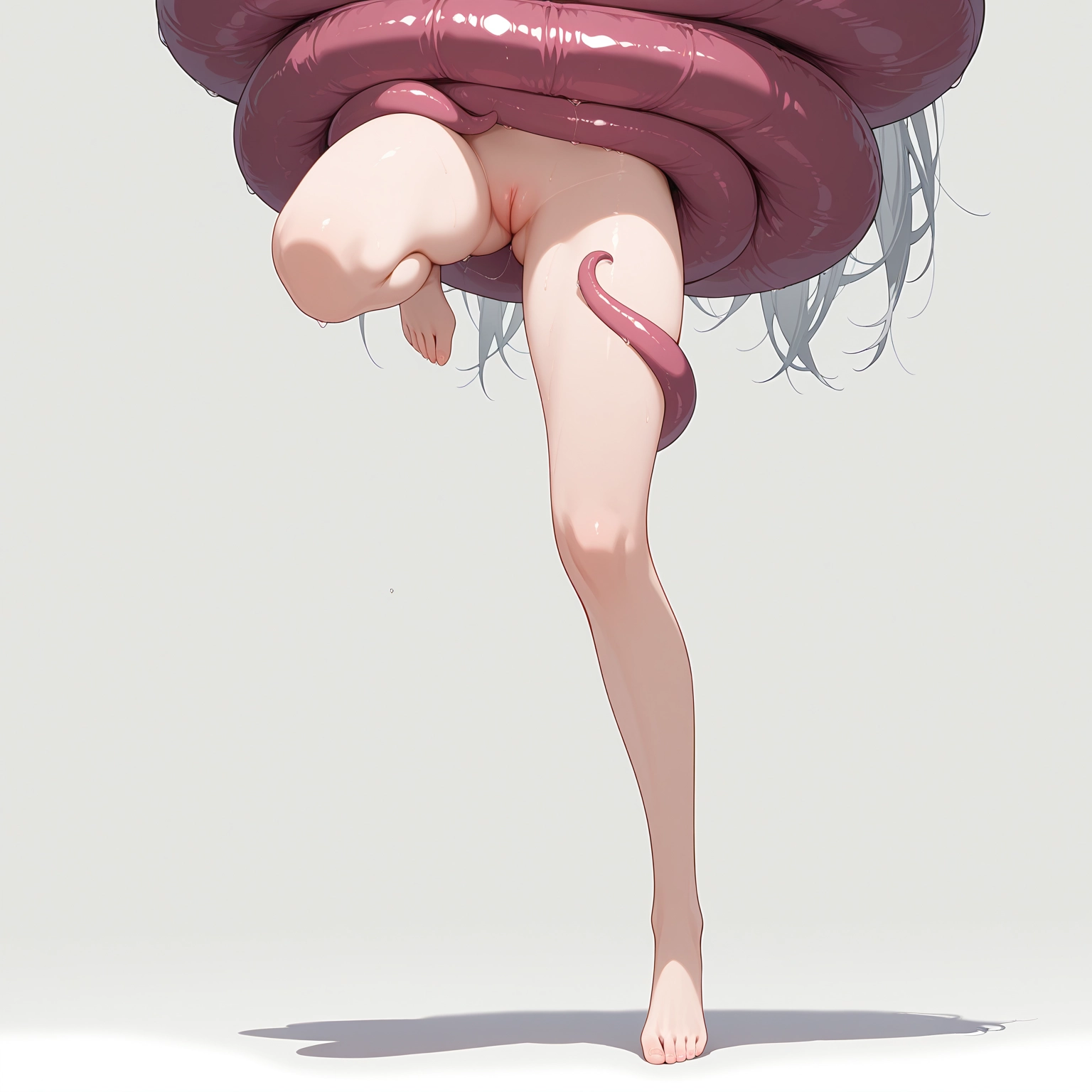 1girl, solo, tentacles, pussy, censored, barefoot · Yamete.gg