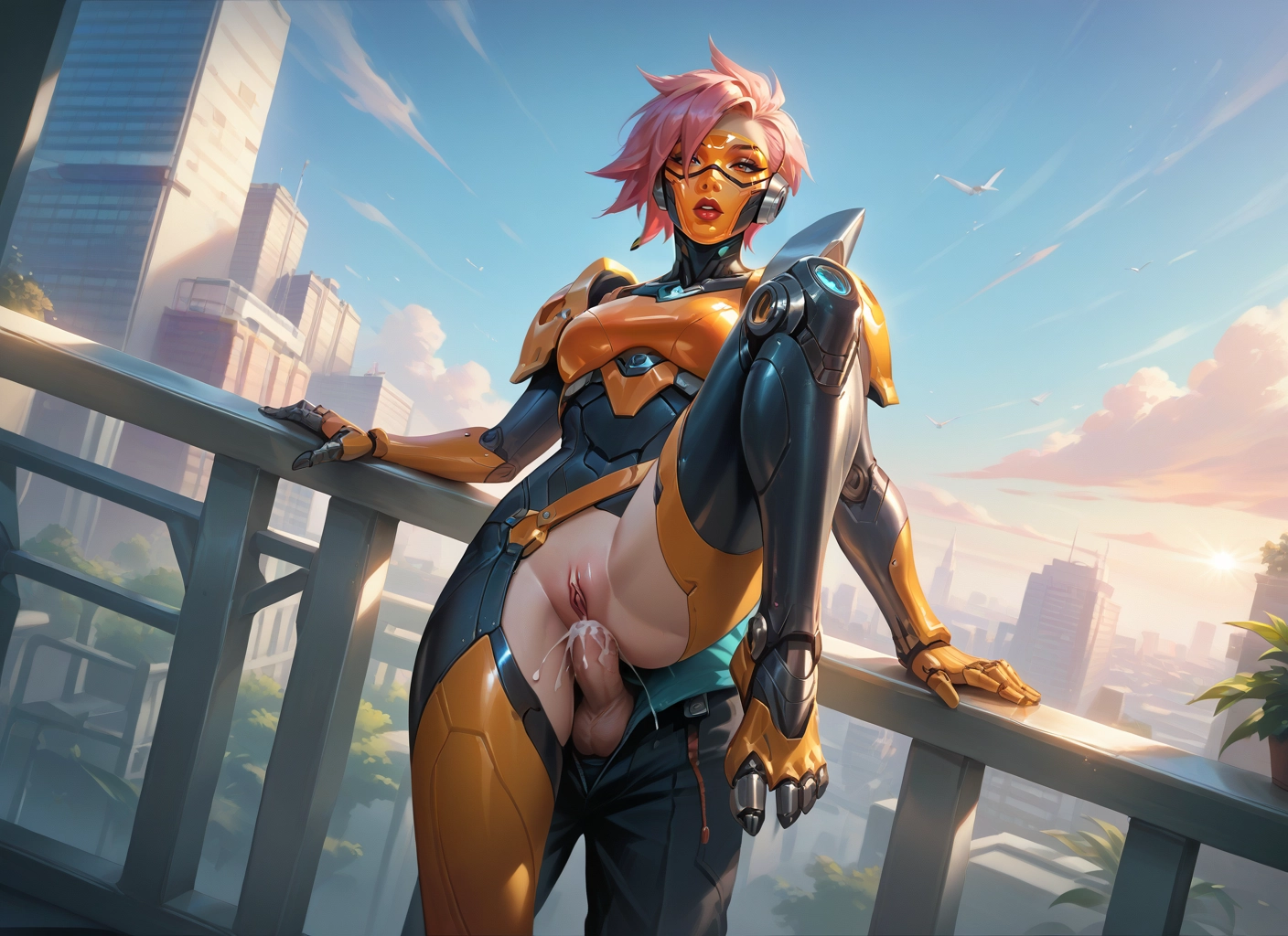 1girl, penis, sex, hetero, uncensored, pink hair