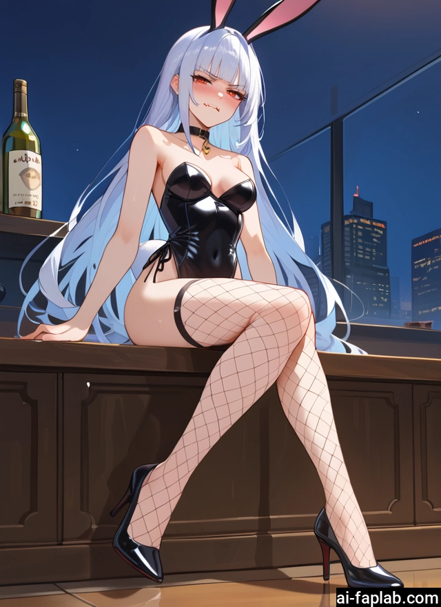 1girl, animal ears, long hair, rabbit ears, playboy bunny, fishnets · Yamete.gg