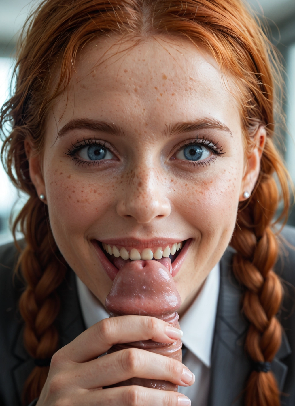 1girl, penis, fellatio, oral, freckles, hetero · Yamete.gg