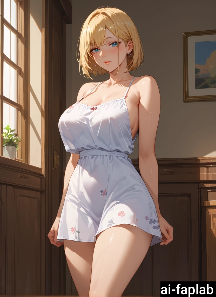 1girl, breasts, blonde hair, solo, large breasts, blue eyes