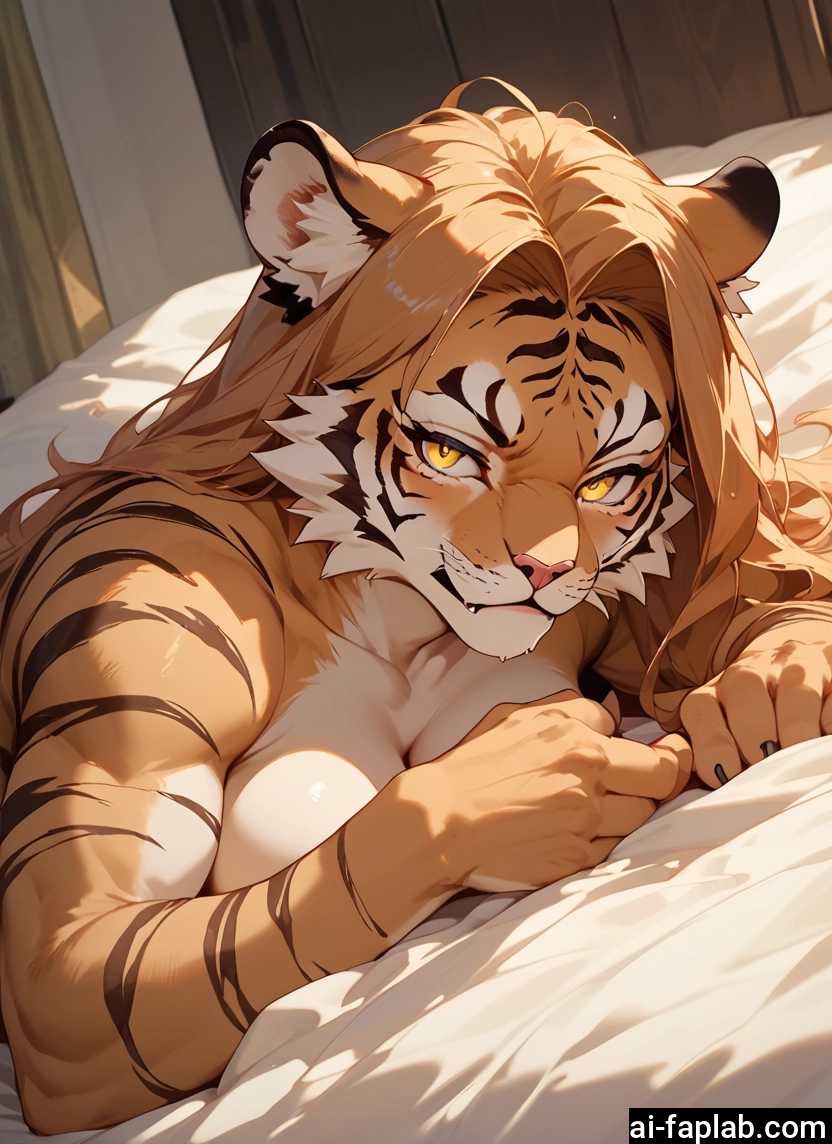 1girl, animal ears, breasts, tiger ears, furry, solo · Yamete.gg
