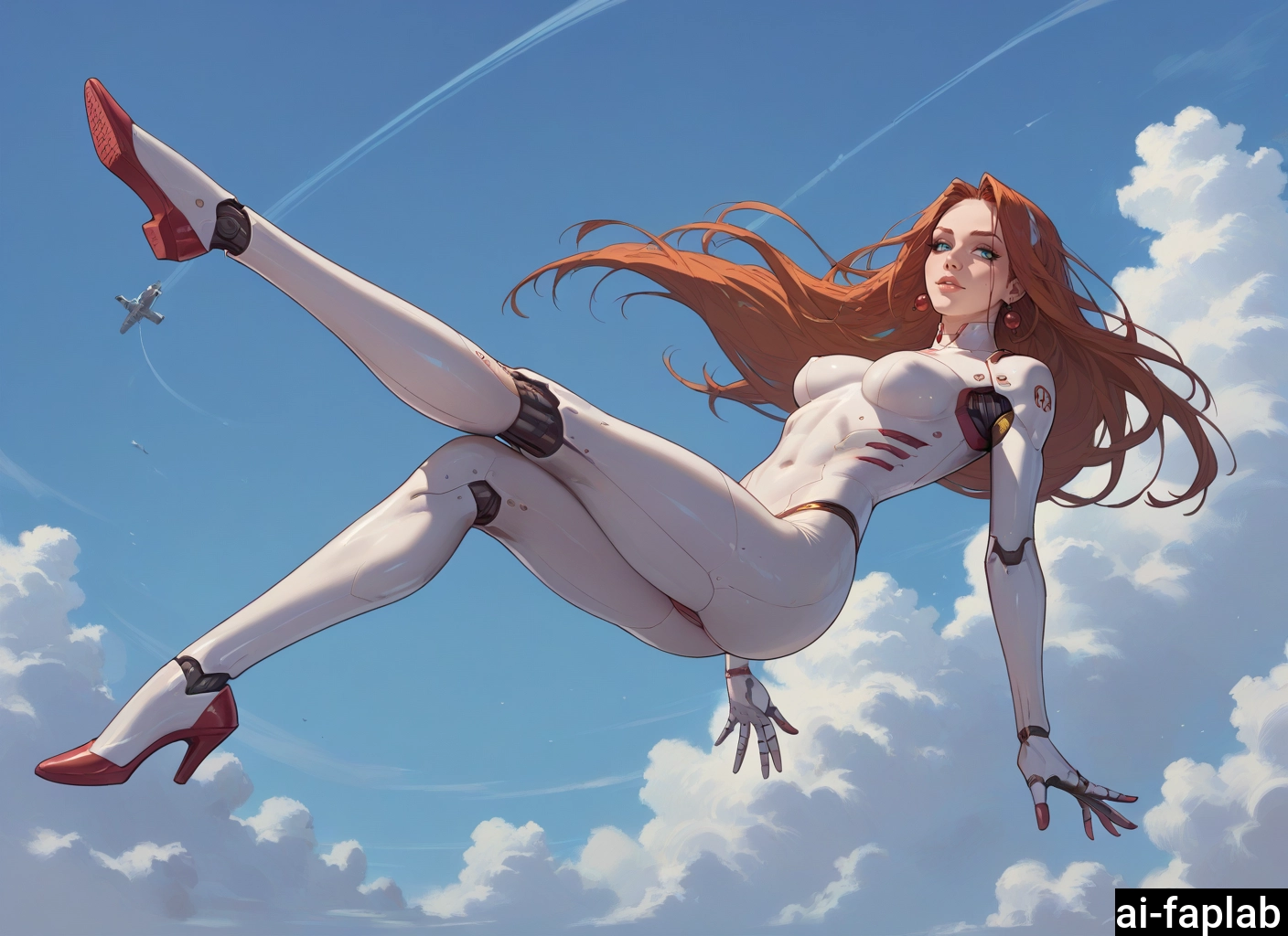 1girl, breasts, long hair, sky, cloud, solo · Yamete.gg