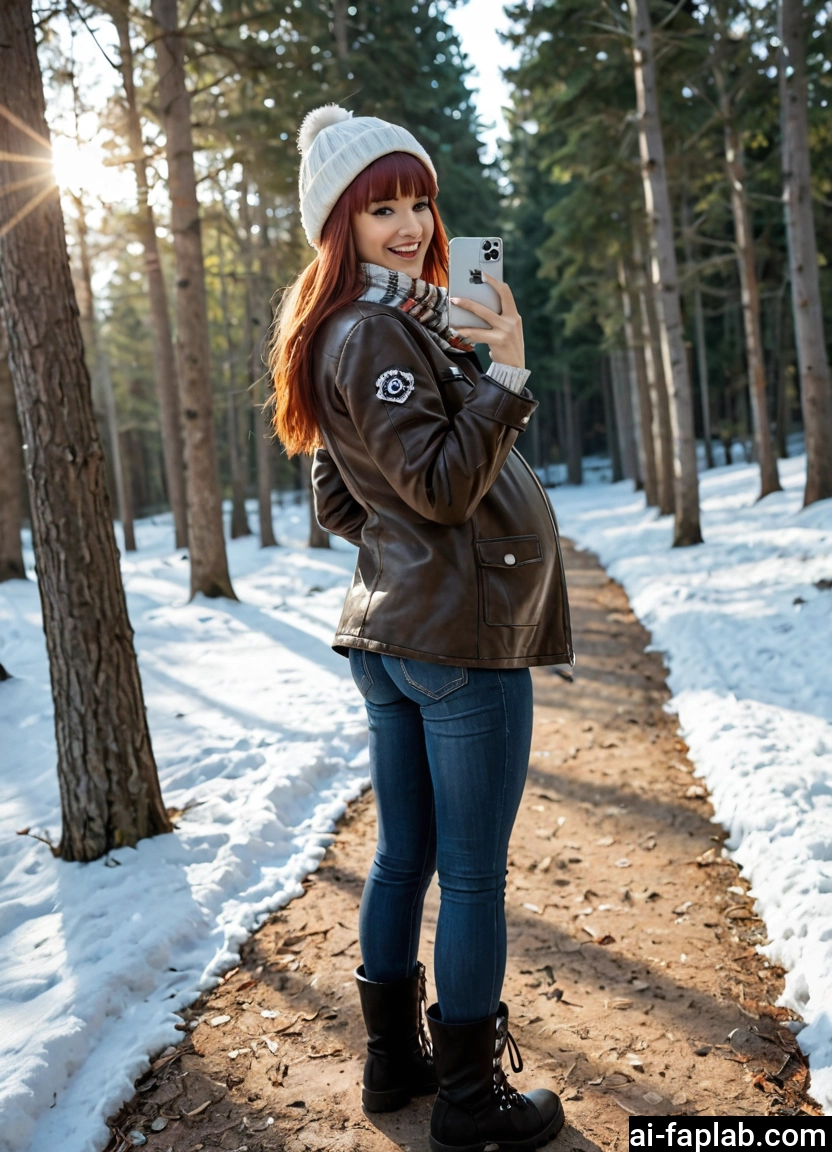 1girl, solo, phone, pants, jeans, denim · Yamete.gg