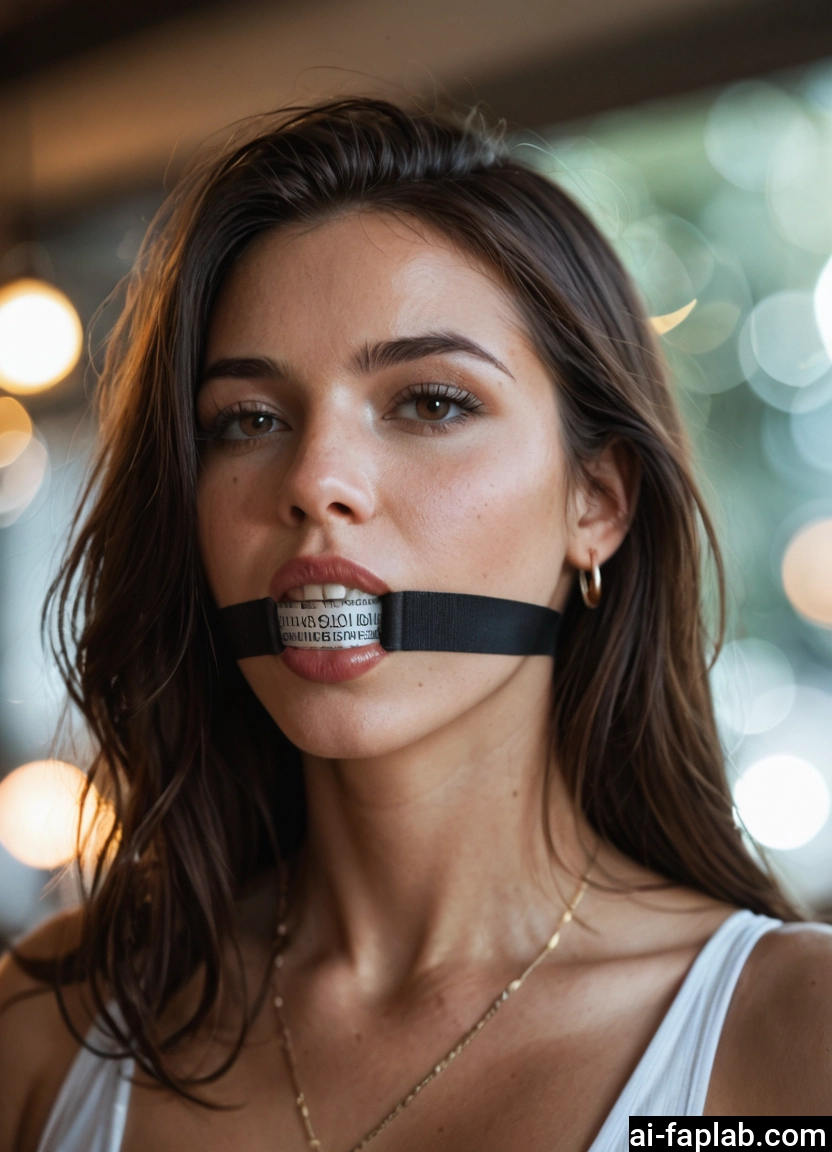 1girl, solo, jewelry, gag, earrings, necklace