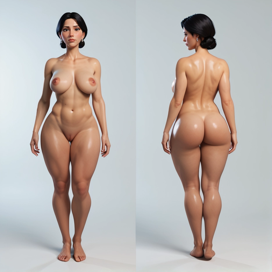 1girl, breasts, nude, nipples, ass, black hair · Yamete.gg