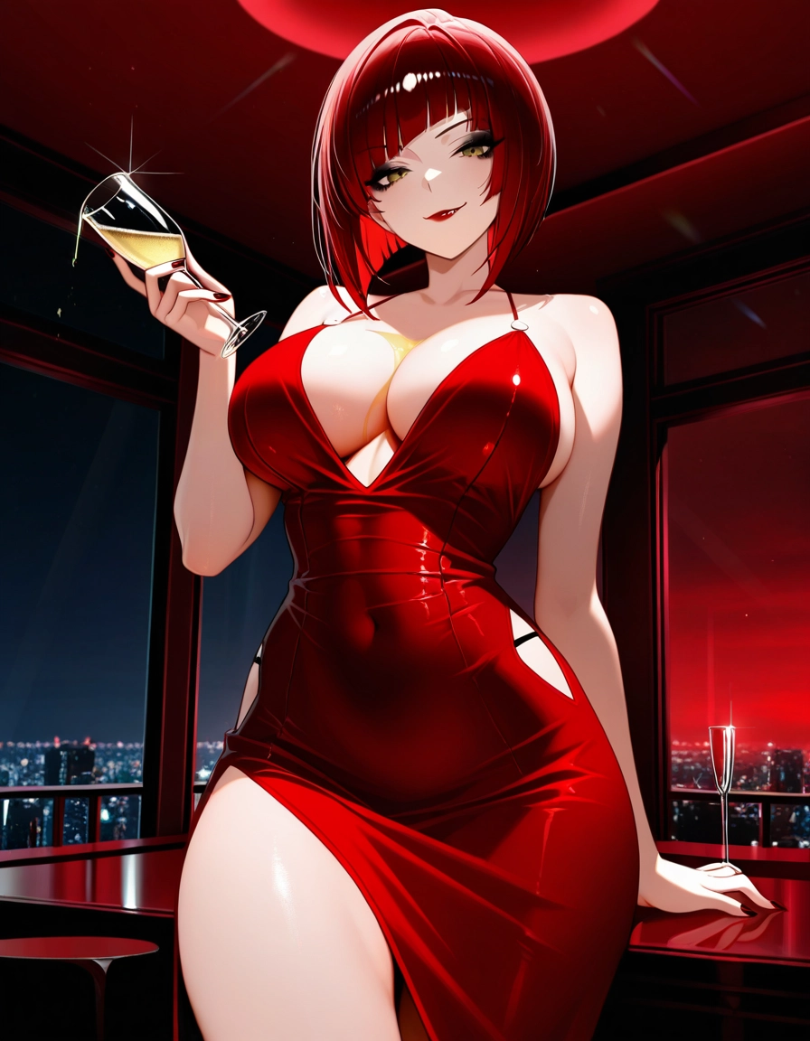1girl, breasts, dress, red hair, solo, large breasts · Yamete.gg