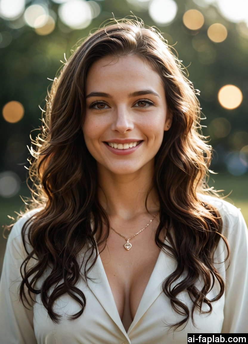 1girl, solo, breasts, jewelry, smile, brown hair · Yamete.gg