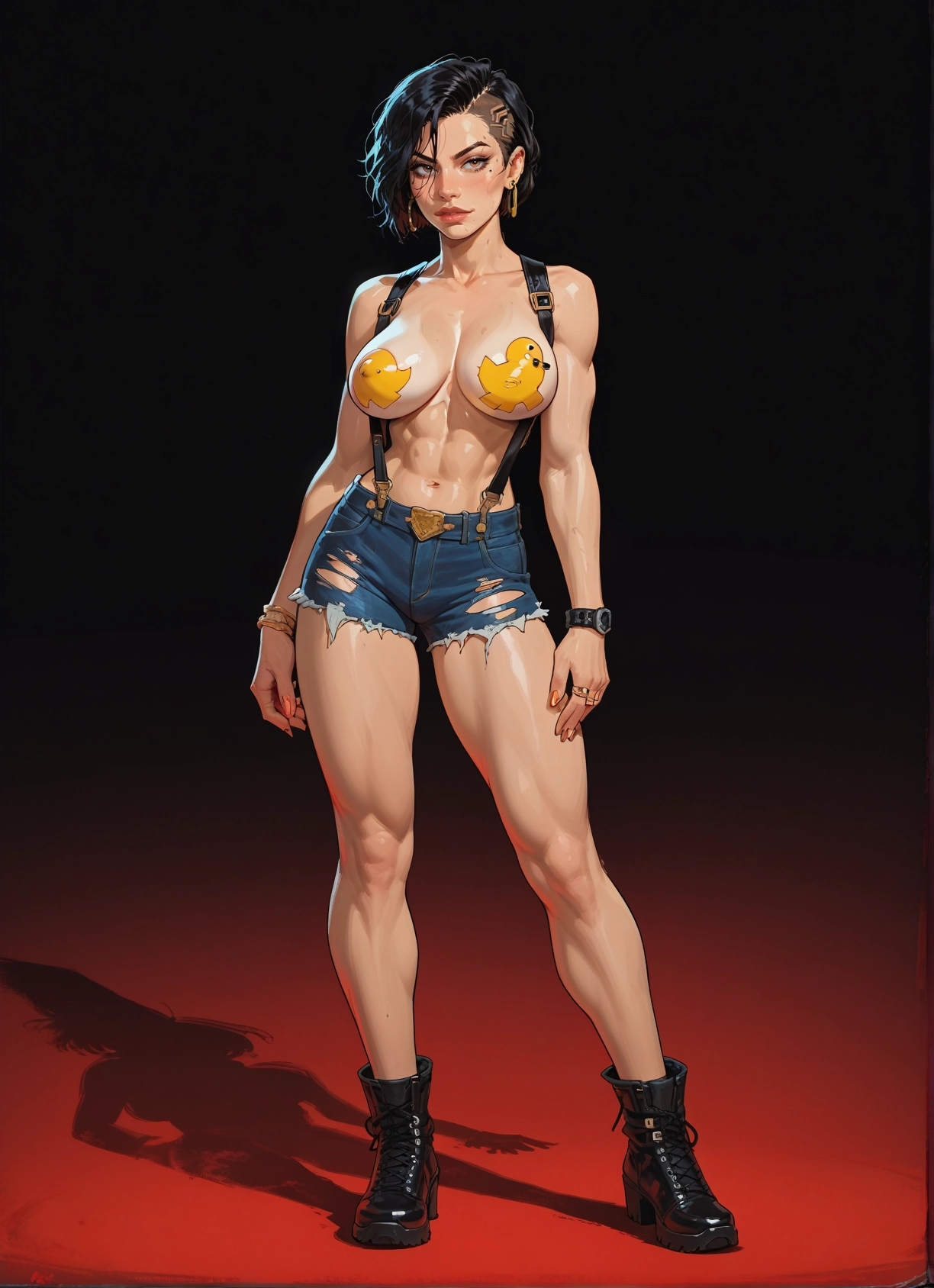 1girl, breasts, jewelry, shorts, solo, pasties · Yamete.gg