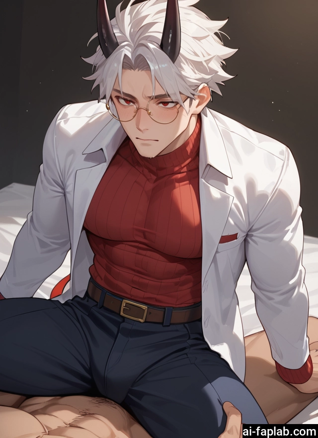 yaoi, bara, male focus, multiple boys, horns, 2boys · Yamete.gg