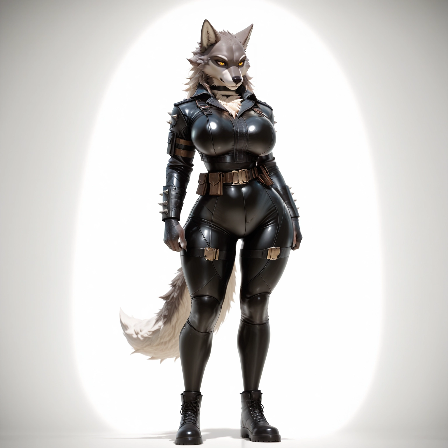 furry, 1girl, solo, breasts, tail, bodysuit · Yamete.gg