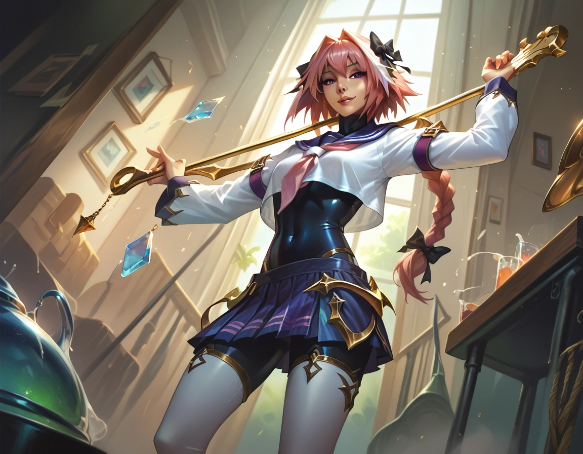 braid, male focus, 1boy, pink hair, single braid, multicolored hair · Yamete.gg