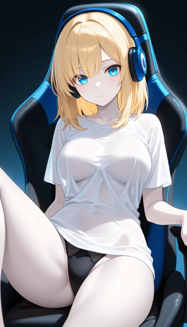 1girl, solo, blonde hair, breasts, underwear, panties · Yamete.gg