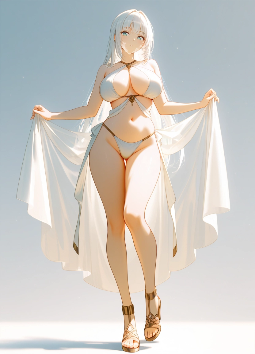 1girl, solo, breasts, swimsuit, long hair, bikini