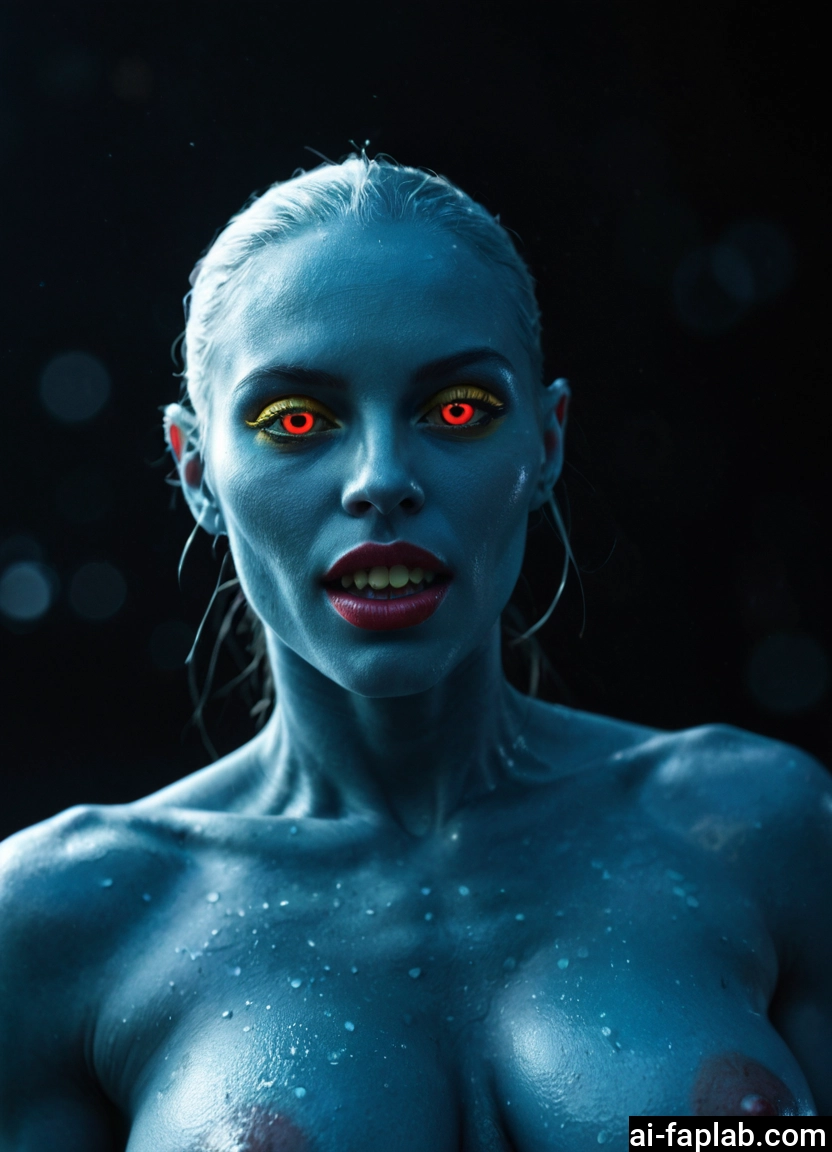 1girl, breasts, solo, red eyes, nipples, teeth · Yamete.gg