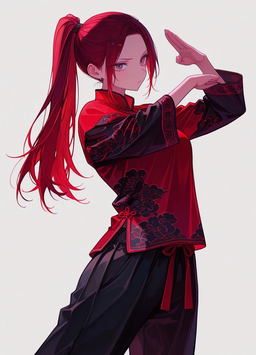 1girl, solo, ponytail, red hair, long hair, looking at viewer · Yamete.gg