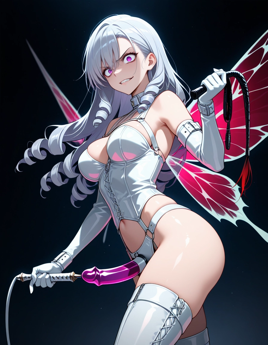 1girl, breasts, gloves, holding, dildo, solo · Yamete.gg