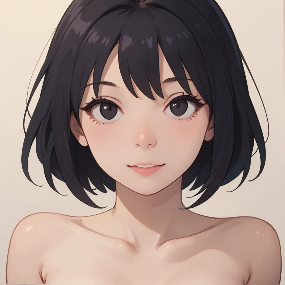 1girl, solo, black hair, looking at viewer, short hair, black eyes · Yamete.gg