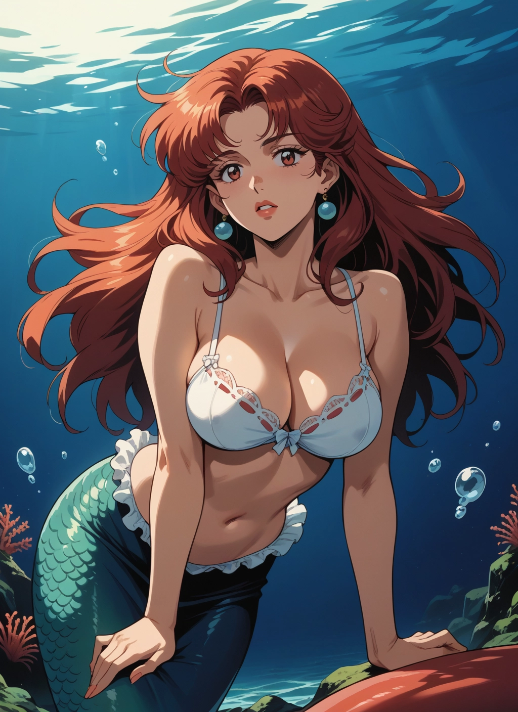 1girl, breasts, jewelry, long hair, monster girl, earrings · Yamete.gg