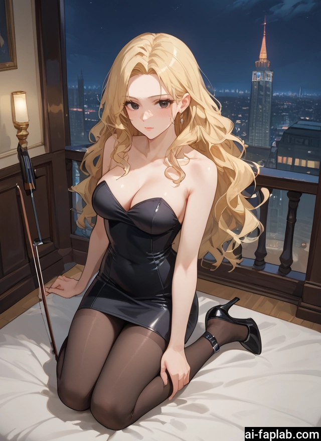 1girl, breasts, pantyhose, long hair, blonde hair, cleavage · Yamete.gg