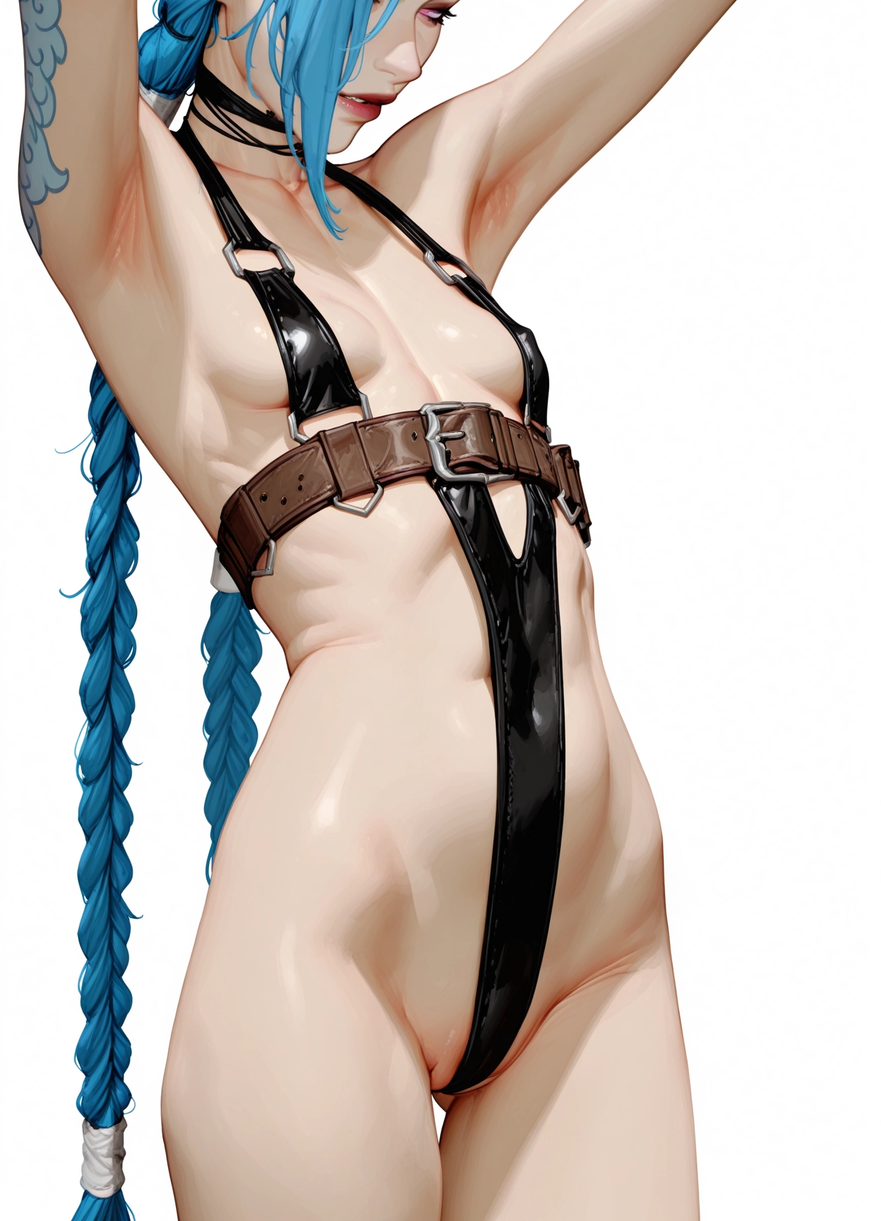1girl, breasts, blue hair, long hair, solo, braid · Yamete.gg