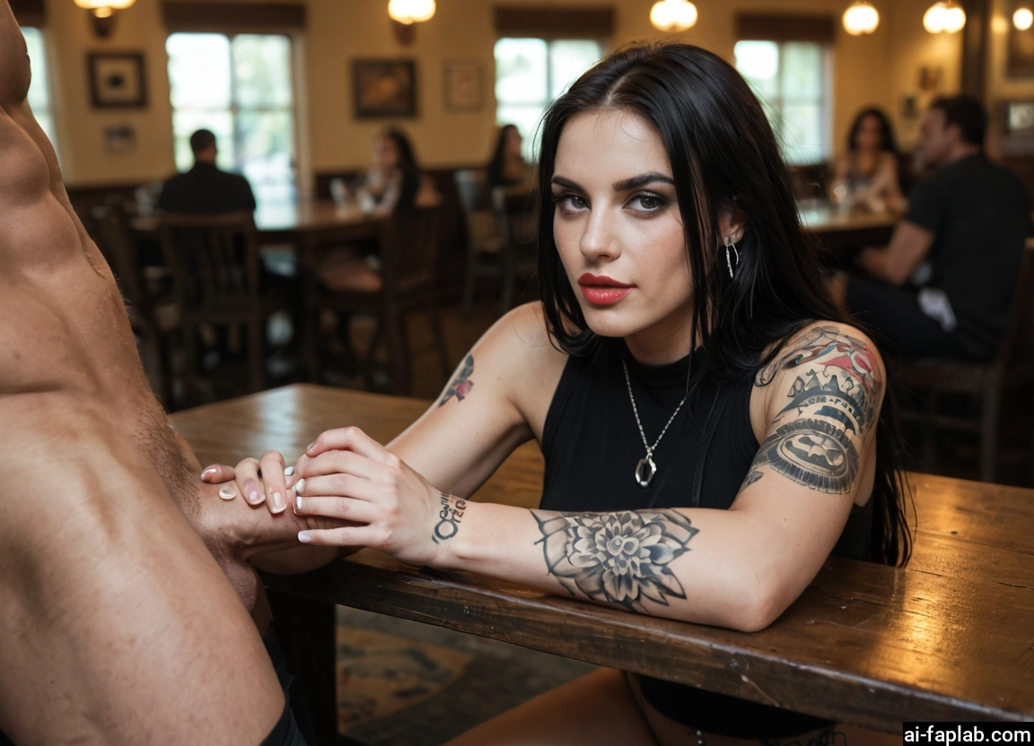 penis, tattoo, jewelry, black hair, earrings, hetero