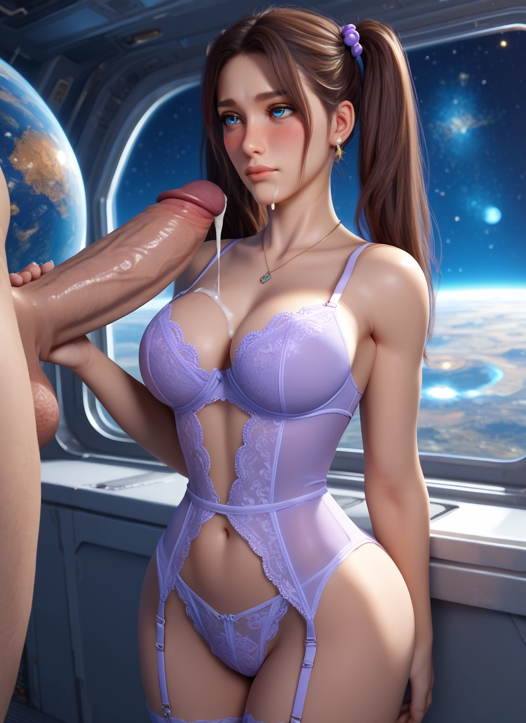 1girl, penis, breasts, cum, underwear, 1boy · Yamete.gg