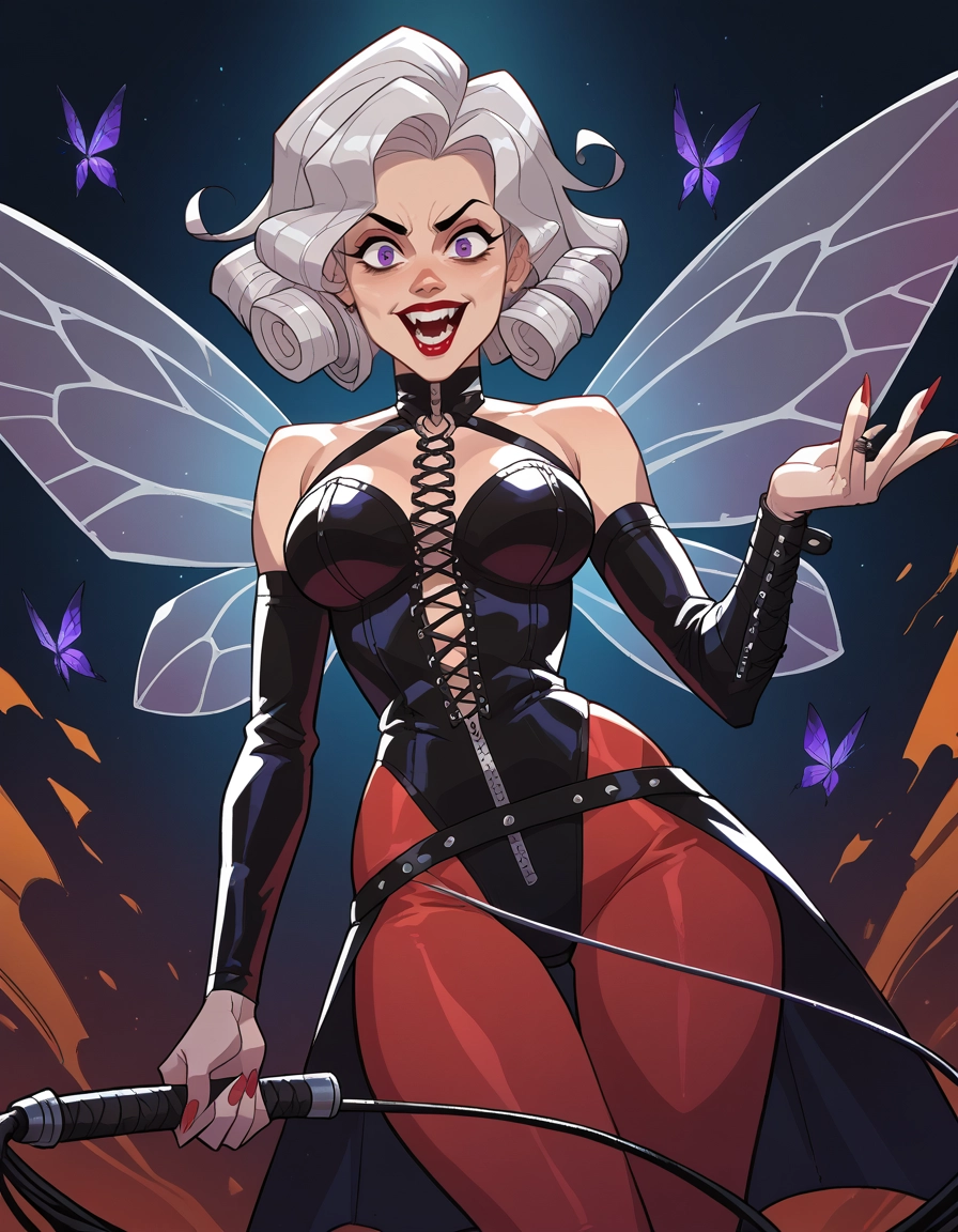 1girl, solo, bug, breasts, pantyhose, wings · Yamete.gg
