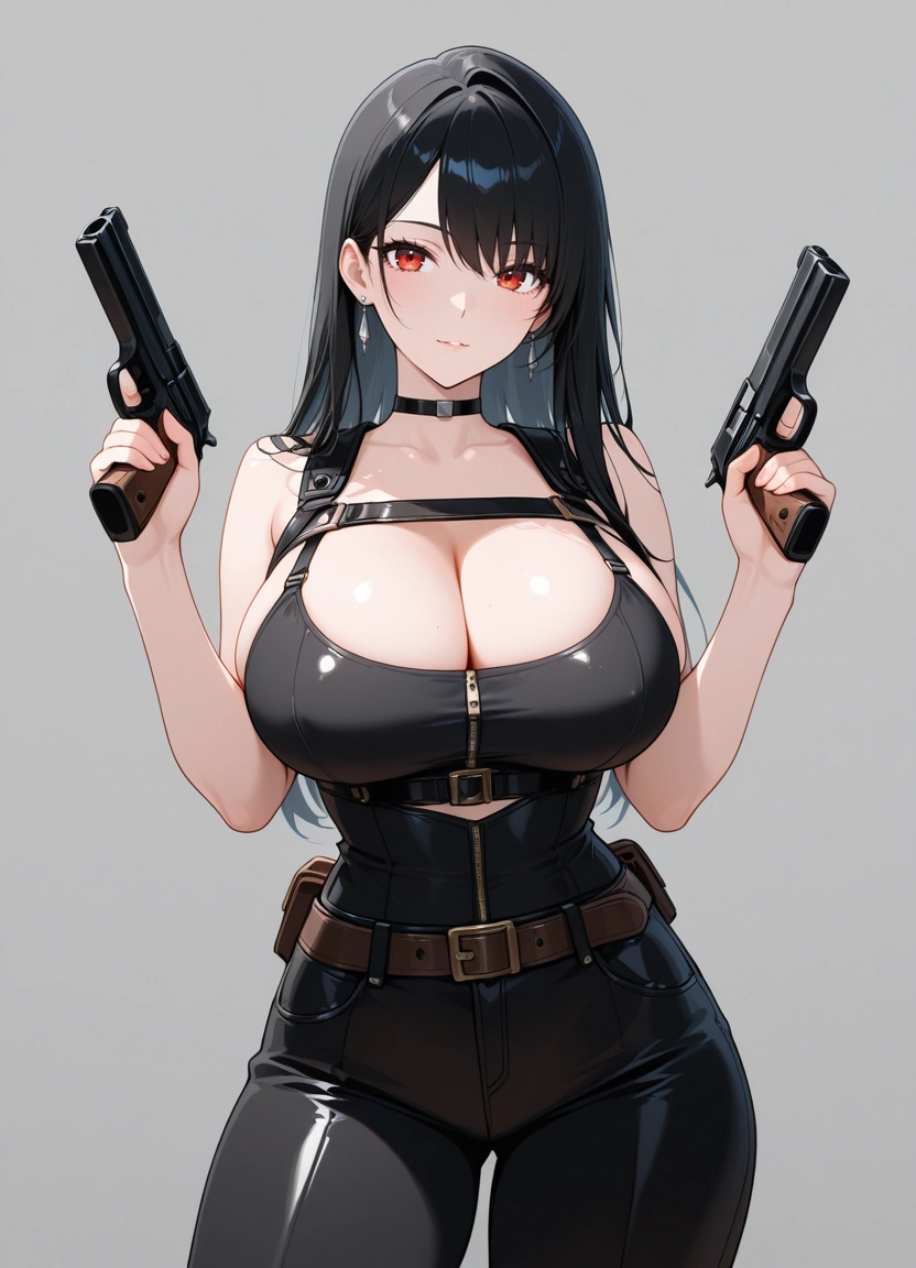 1girl, holding, breasts, jewelry, solo, earrings · Yamete.gg