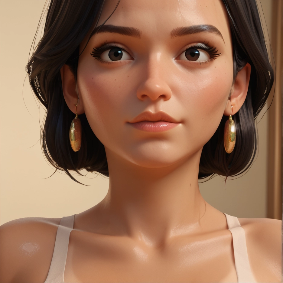 1girl, solo, earrings, jewelry, realistic, short hair · Yamete.gg