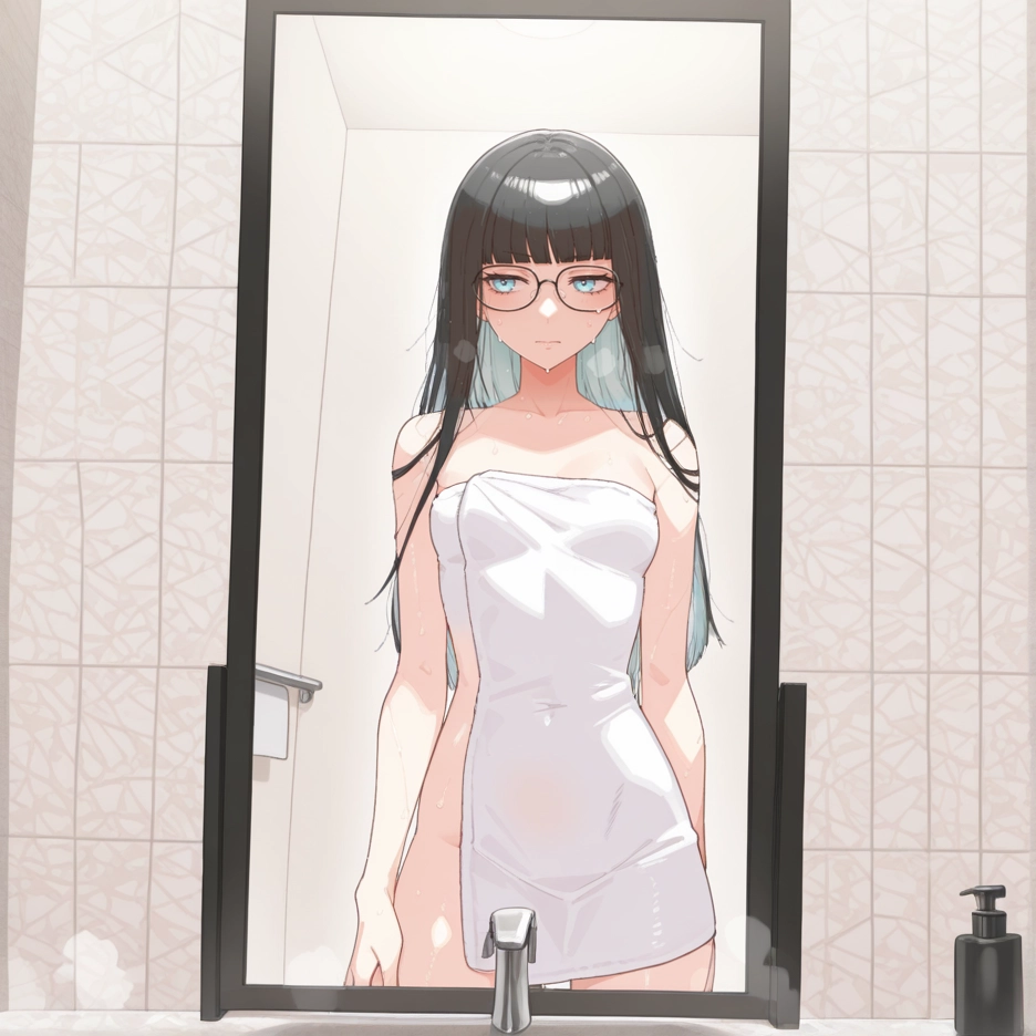 1girl, breasts, nipples, solo, glasses, nude · Yamete.gg