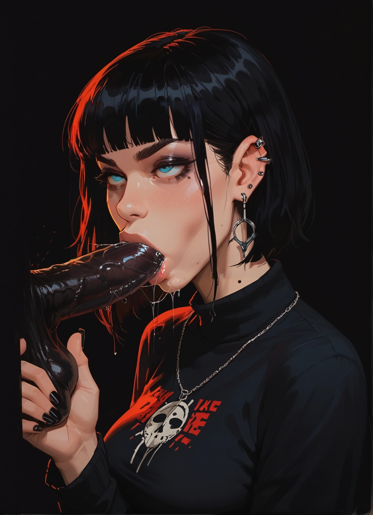 1girl, penis, oral, fellatio, hetero, jewelry · Yamete.gg