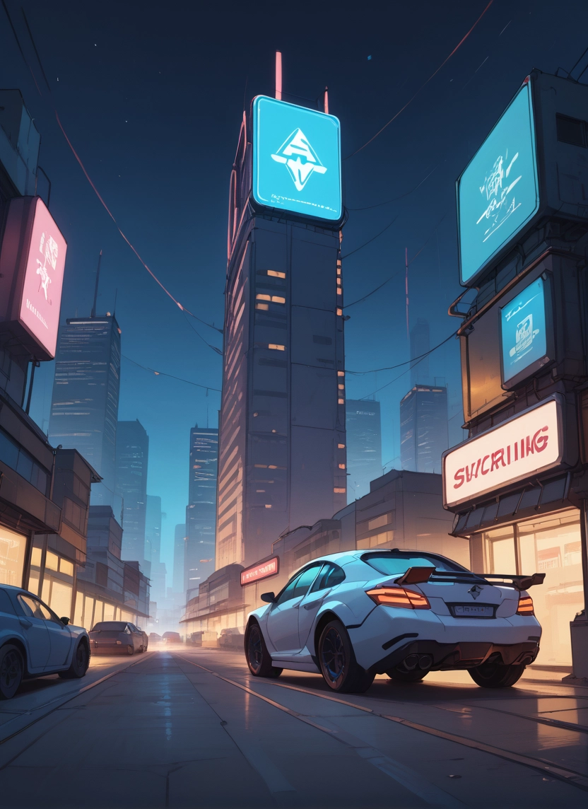 car, motor vehicle, ground vehicle, night, no humans, outdoors · Yamete.gg